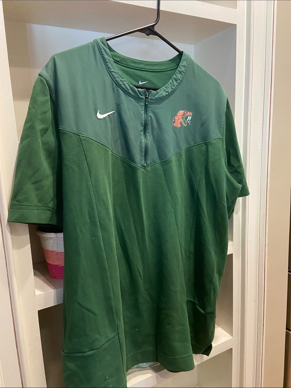 Nike Dark Green Short-Sleeve Athletic Pullover FAMU Football Rattlers shirt